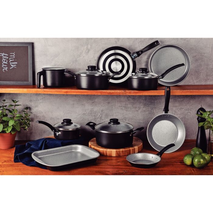 20297064PRM001G Bateria de Cocina 10 Pz. Negro Turim TRAMONTINA - Imagen 1
